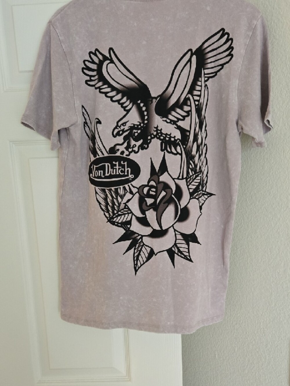Von Dutch Lavender Mineral-Wash Logo Tee  Unisex Size S NWT - Picture 2 of 3